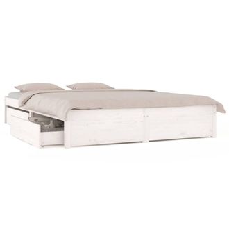 Berkfield Home Bed Frame with Drawers White 140x200 cm