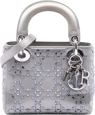 Dior Pre-owned Lady Dior - Dames - Vintage Mini Tas - Grijs - ONE Size - Satijn - Vintage