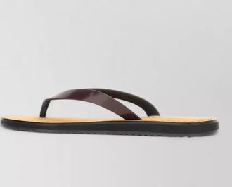 The Row leather city thong sandals flat sole