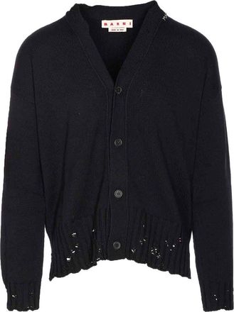 Marni Black Knitted Cardigan With Buttons Closure