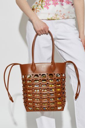 Ferragamo Ganci Medium Shopper Bag, Womens, Brown