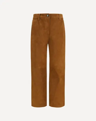Magda Butrym Pantaloni a gamba dritta in pelle effetto velluto a coste Woman 36