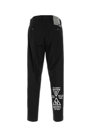 Yohji Yamamoto Mens Black Jacquard Pant Exterior: Polyester Cotton Pantaloni