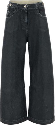 The Attico Slate Stretch Denim Wide-leg Jeans