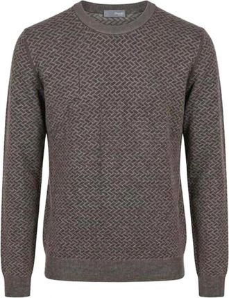 Drumohr Jersey de cuello redondo Razor Blade - Knitwear - Hombre - Marr&oacute;n - 2XL