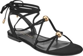 Marc Fisher Ellan Ankle Wrap Sandal in Black at Nordstrom, Size 8.5
