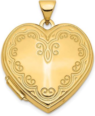 Diamond2Deal 14k Yellow Gold Heart Locket Pendant