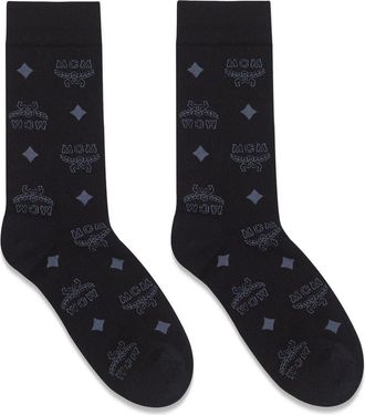MCM Monogram Knit Socks in Black at Nordstrom, Size Medium