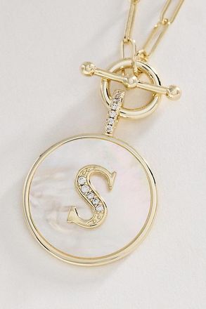 Melinda Maria Love Letters Medallion Monogram Necklace