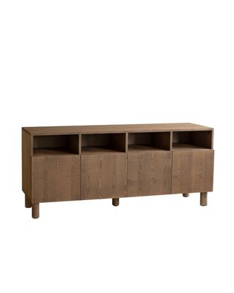 Deco Wood Aparador 4 puertas madera de chapa de fresno natural avellana 176x40cm