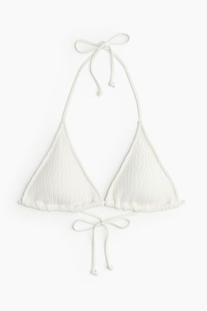 H&M Wattiertes Triangel-Bikinitop - Weiss