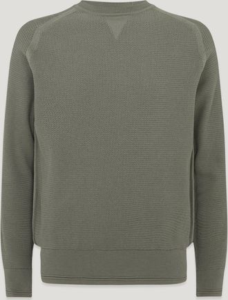 Belstaff Guide Crewneck Jumper Mens Organic Cotton Sage Green Size 2XL
