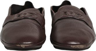 Dolce & Gabbana Mens Brown Deerskin Leather Driver Loafers Shoes
