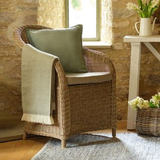 Garden Trading Outdoor Indoor Brayford Chair Armchair Rattan Dark Natural Wicker