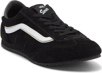 Vans Super Lowpro Leather Sneaker in Black/white at Nordstrom, Size 11.5