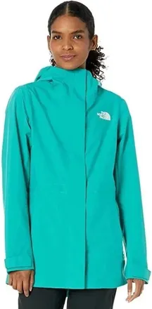 The North Face City Breeze Rain Jacket Womens Green Hooded Full Zip SGN1689