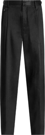Dolce & Gabbana Wijde Broeken - Heren - Wijde Broeken - Zwart - XL - Leer - Broeken