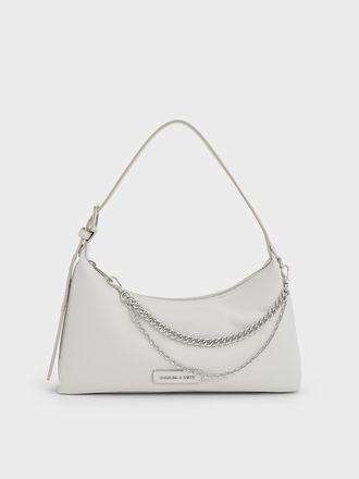 Charles & Keith Nylon Chain-Link Trapeze Shoulder Bag