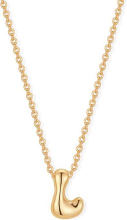 Brook & York Mini Pippa Bubble Initial Pendant Necklace in Gold L at Nordstrom