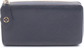 Louis Vuitton Navy Navy Blue Leather Long Wallet (Bi-Fold) (Pre-Owned)