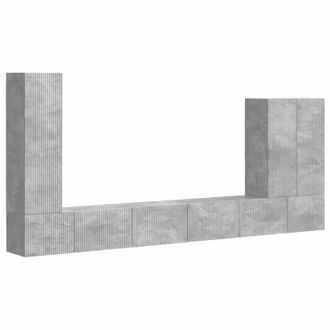 vidaXL Conjunto De Mueble Para Tv De Pared 6 Pcs Gris Concreto Vidaxl