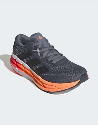 adidas Adistar 4 - Scarpe da corsa grigie e arancioni-Nero