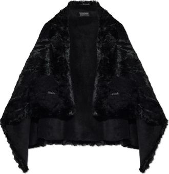 Balenciaga Faux Fur Cape - Dames - Jassen - Zwart - ONE Size - Polyester - Jassen