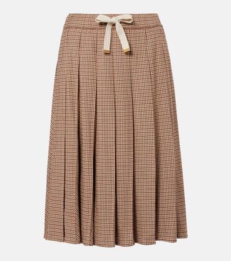 Moncler Falda midi plisada a cuadros