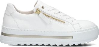 Gabor Witte lage sneakers met plateauzool - Dames - Sneakers - Wit - 42 1/2 EU - Leer - Schoenen