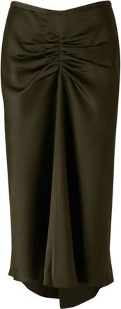 Victoria Beckham Gonna midi plissettata in lana - Verde