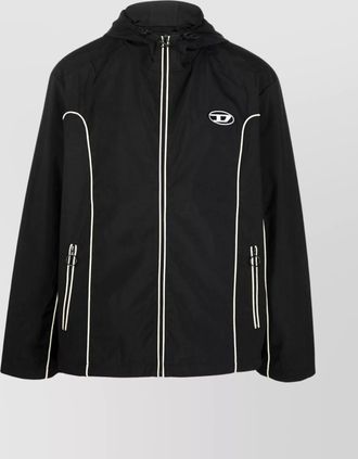 Diesel zip pockets contrast piping toggle hood