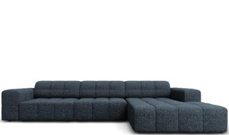 BLOOMINGLOFT 4-Sitzer Design Ecksofa Chicago mit Eckteil rechts, Chenille-Bezug