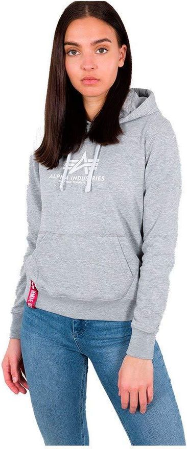 Alpha Industries Damen New Basic Hoody - Kapuzenpullover Mit Tonalem Logo, Regular Fit