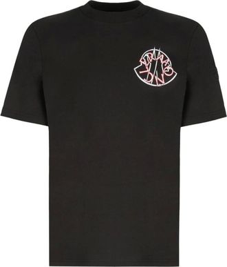 Moncler T-Shirts, male, Black, L, Printed Archive Logo T-Shirt in Black