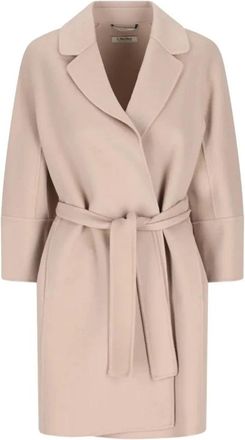 Max Mara Arona Coat - Dames - Jas met riem - Roze - XL - Wol - Jassen