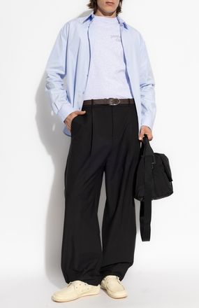 Jacquemus Pleated Trousers, Mens, Black