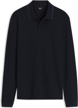 BOSS Waffle-textured polo shirt in stretch cotton