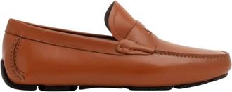 Ferragamo Mens Newton Leather Loafers In Brown