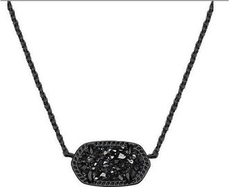 Kendra Scott Elisa Pendant Necklace In Black Drusy