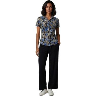 Lords of Harlech Tropical Mix Womens Printed Button-Up Shirt in Tropical Mix Black at Nordstrom, Size Xx-Large