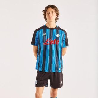 New Balance Atalanta BC Uomo New Balance 26/27 Home Short Sleeve Jersey in Blu/Nero, Poliestere, Taglia XL