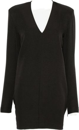 Federica Tosi Padded-shoulder V-neck Mini Dress