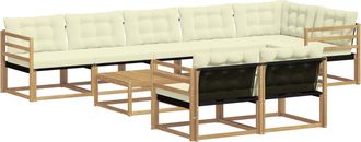 vidaXL Conjunto De Sof&aacute;s De Exterior 9 Uds. Blanco Y Crema Vidaxl