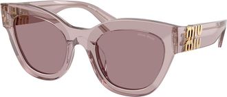 Miu Miu Light Purple Brown Cat Eye Ladies Sunglasses MU 01YS 12W20I 51
