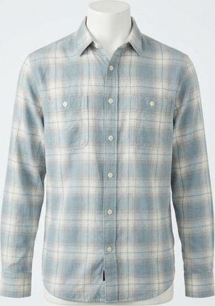 Faherty Tried And True Chambray Workshirt In Emerald Coast Plaid