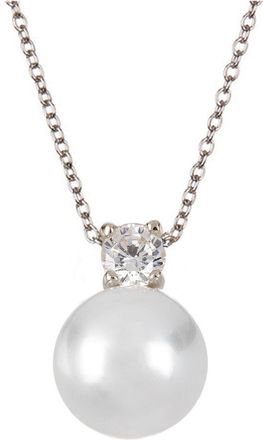Savvy Cie Jewels Sterling Silver Swarovski Pearl Drop Pearl Pendant