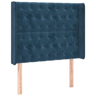 vidaXL Cabecero Con Orejas De Terciopelo Azul Oscuro 103x16x118/128 Cm Vidaxl