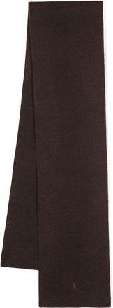 Polo Ralph Lauren Polo Pony wool scarf - men - Wool - One Size - Brown