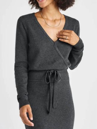 Splendid Dana Wrap Sweater In Charcoal