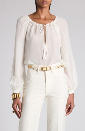 Tom Ford Silk Georgette Top in Aw020 Cream at Nordstrom, Size 12 Us